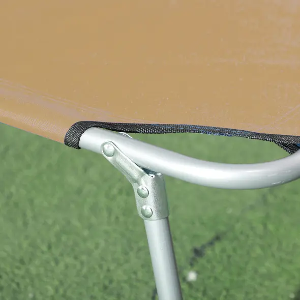 Outsunny Sun Lounger, with Adjustable Face Canopy - Brown - 9