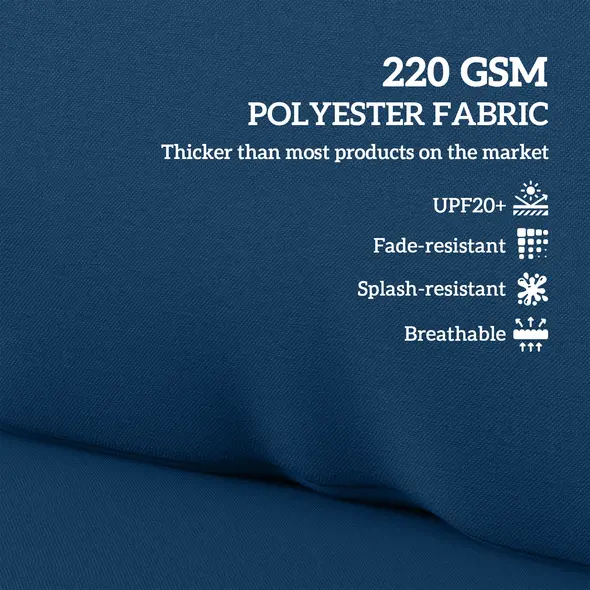 Outsunny Two Piece Seat Pallet and Back Cushions - Navy Blue - 5