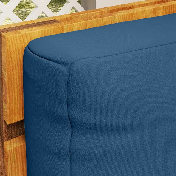 Outsunny Two Piece Seat Pallet and Back Cushions - Navy Blue - 9