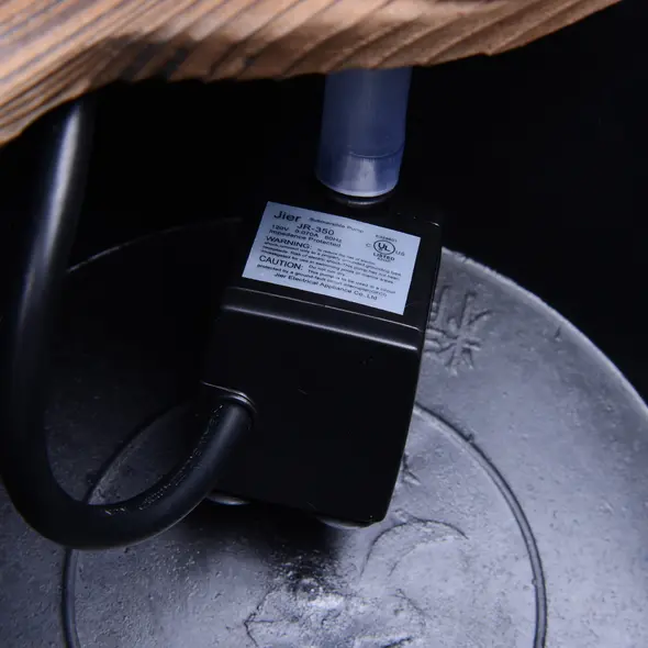 Outsunny Wood Barrel Patio Water Fountain Garden Decorative Ornament Water Feature with Electric Pump (Type A) - 8