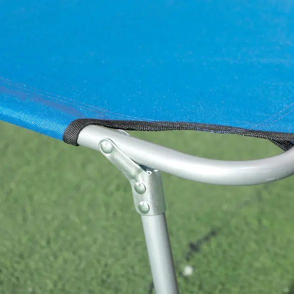 Outsunny Sun Lounger, with Adjustable Face Canopy - Bright Blue - 9