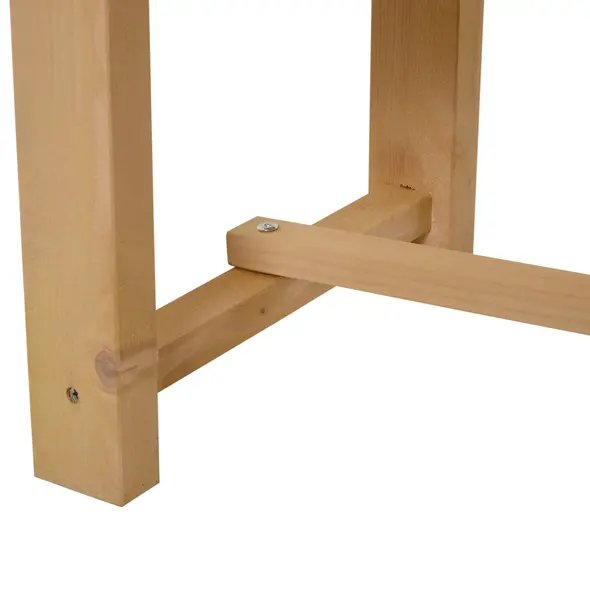 Outsunny Wooden Garden Benches, 2 Seater Outdoor Benches, Fir Wood Backless Patio Loveseat with Slatted Seat for Park, 110 x 38 x 35 cm, 3 Pieces, Natural Wood Finish - 9