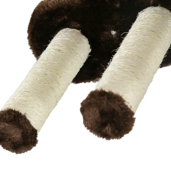 PawHut 4PCs Wall-Mounted Cat Shelves w/ Scratching Post, Hammock, Nest - Brown - 8