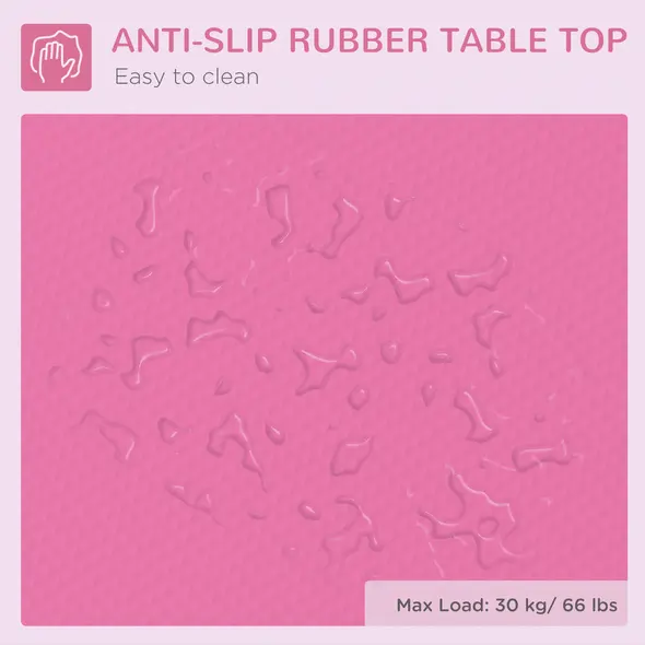 PawHut 32" Foldable Dog Grooming Table Pet Drying Beauty Table Adjustable Fixed Arm Rubber Top, Pink - 6