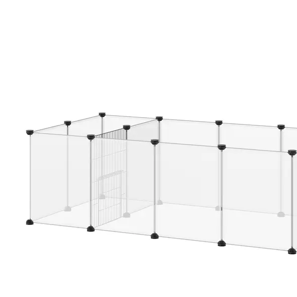 PawHut 18-Panel Small Animal Cage, Pet Playpen, for Guinea Pigs, Hedgehogs - White - 9