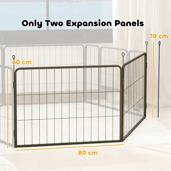 PawHut 2 Piece Dog Pen Expansion Pack for 60cm High Pet Playpen with 3 Stakes, for Small Dogs - 3