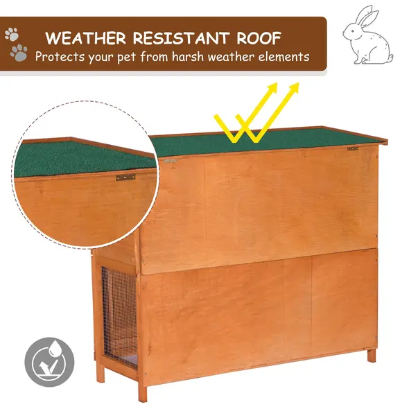 PawHut 48-Inch Antifungal Fir Board Guinea Pigs Hutches Sauce Yellow - 8