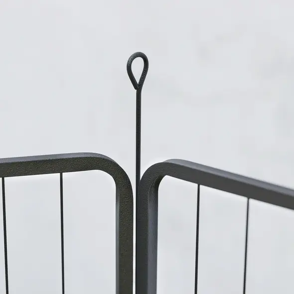 PawHut 12-Panel Solid Dog Playpen with Doors, for Medium Dogs, 80cm High, Black - 9