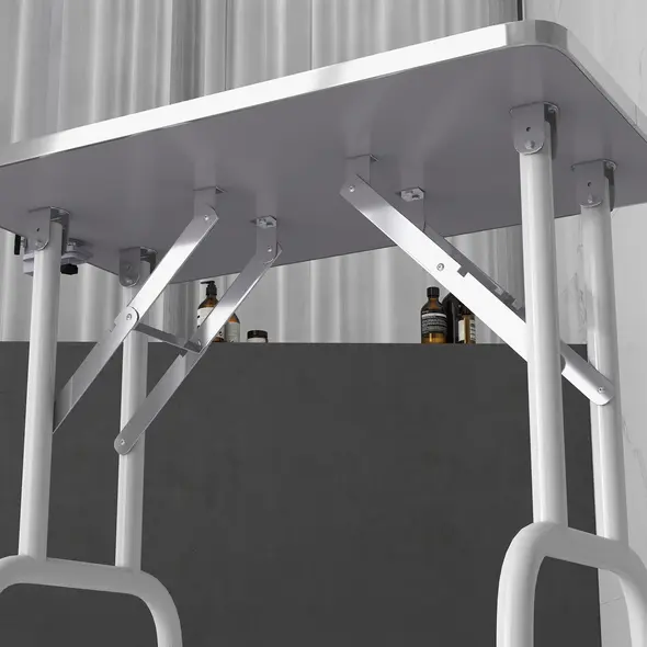 PawHut 32" Foldable Dog Grooming Table Pet Drying Beauty Table Adjustable Fixed Arm Rubber Top, Pink - 9