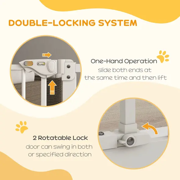 PawHut Adjustable Safety Gate w/ One Extensions, Four Adjustable Screws, White - 4