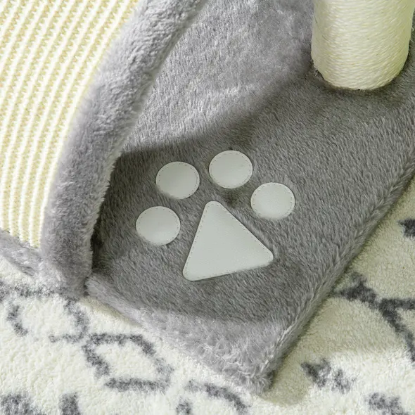 PawHut Cat Tree, Kitten Scratcher Activity Centre, with Sisal Scratching Post, Toy Ball - Grey - 8