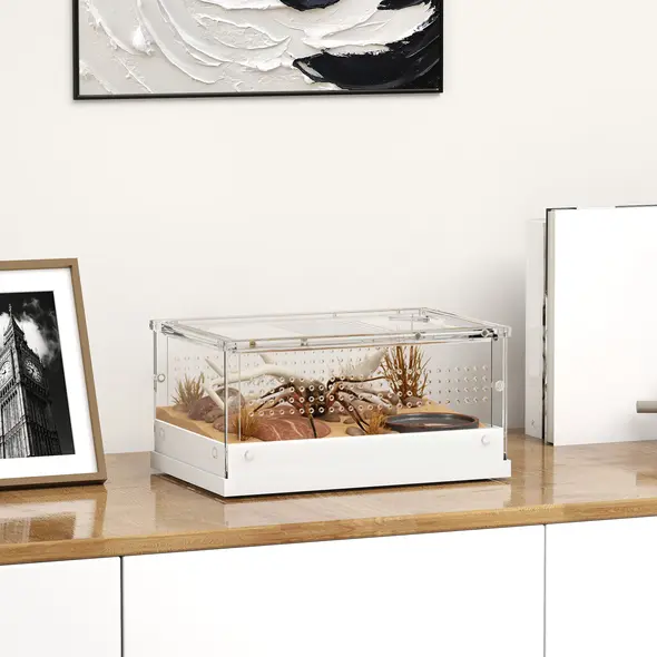 PawHut Acrylic Reptile Terrarium with Top Sliding Door, Vents,  for Snake, Frog, Spider, Gecko, Tarantula, 30 x 20 x 15 cm - 2
