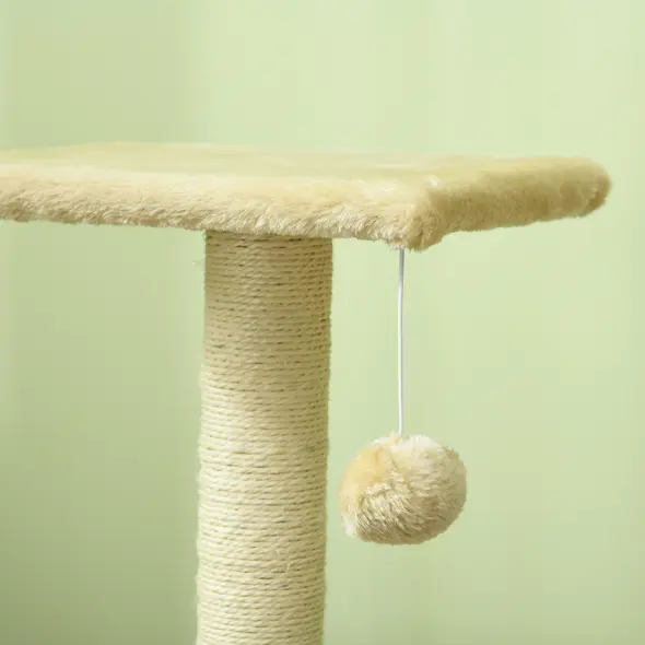 PawHut 72cm Cat Tree with Scratching Post, Pad for Indoor Cats - Cream White - 7