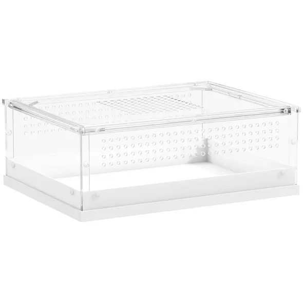 PawHut Acrylic Reptile Terrarium with Top Sliding Door, Vents,  for Snake, Frog, Spider, Gecko, Tarantula, 40 x 30 x 15 cm - 1