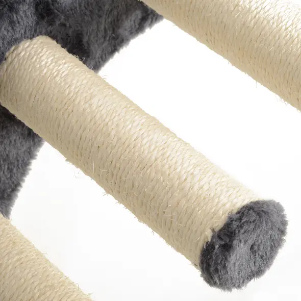 PawHut Four-Piece Cat Wall Furniture, with Hammock, Ladder, Platforms, Steps, for Indoor Use - Dark Grey - 9