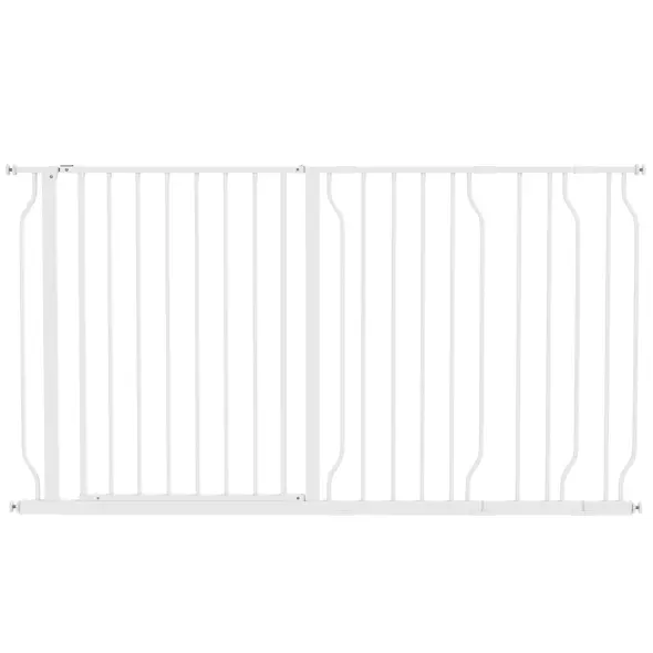 PawHut Extra Wide Dog Safety Gate, with Door Pressure, for Doorways, Hallways, Staircases - White - 1