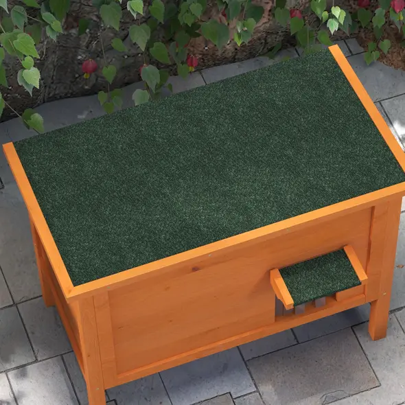 PawHut Feral Cat House, Wooden Insulated with Removable Floor, Water-Resistant Openable Roof - Orange - 8