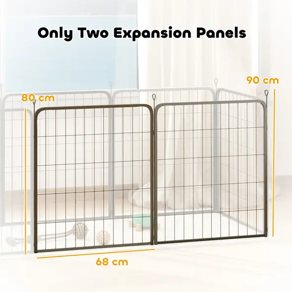 PawHut Two-Piece Dog Pen Expansion Pack for Medium Dogs, 80cm Tall Animal Pen with Three Connecting Stakes - 3