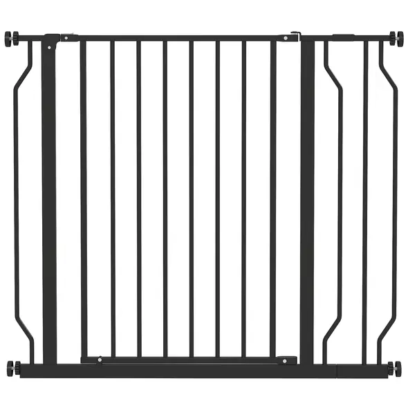 PawHut Wide Dog Safety Gate, with Door Pressure, for Doorways, Hallways, Staircases - Black - 1