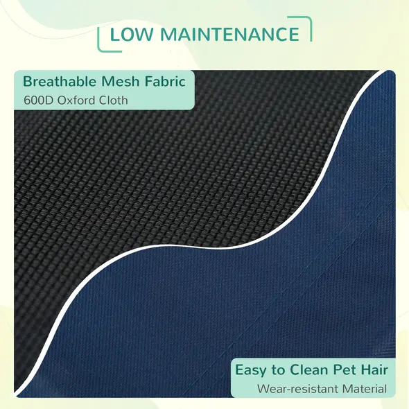 PawHut Raised Dog Bed Cat Elevated Lifted Puppy Pet Elevated Cot Portable Camping Basket – Blue (Medium) - 5