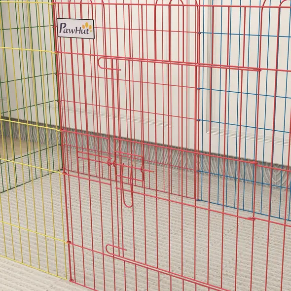 PawHut Pet Playpen Crate, with Eight Panels, Door, for Indoors and Outdoors, 60H x Φ156cm - 8