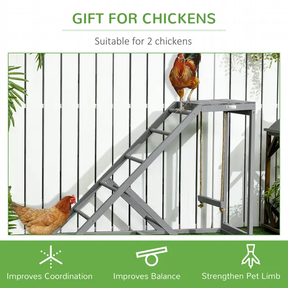 PawHut Walk In Chicken Run with Chicken Activity Shelf and Cover, 2.8 x 5.7 x 2m - 7
