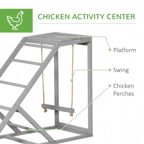 PawHut Walk-in Galvanised Steel Chicken Run with Chicken Activity Shelf and Cover, 3 x 6 x 2m - 6