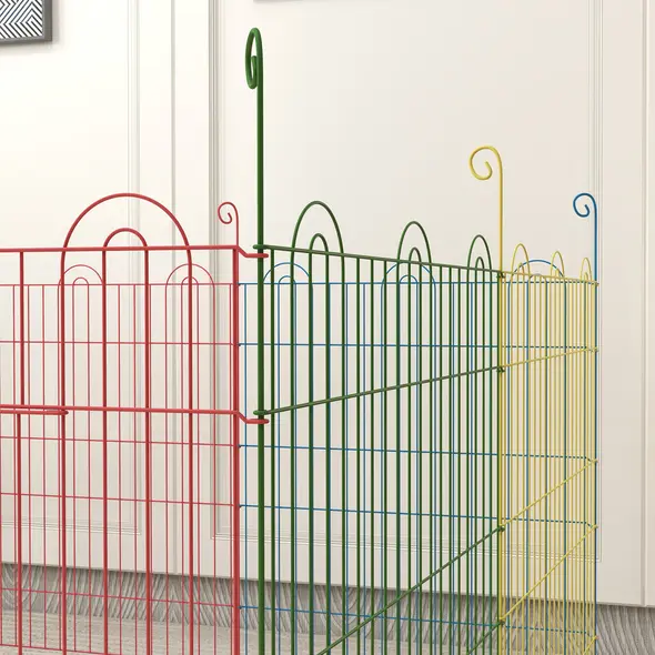 PawHut Pet Playpen Crate, with Eight Panels, Door, for Indoors and Outdoors, 60H x Φ156cm - 9