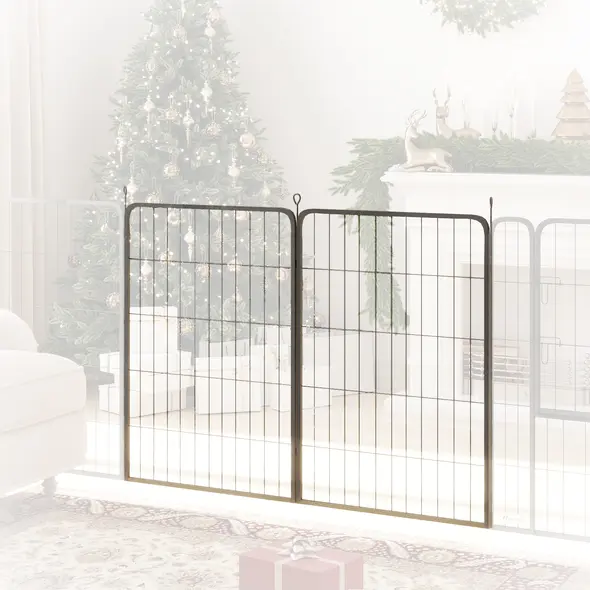 PawHut Two-Piece Dog Pen Expansion Pack for Large Dogs, 100cm Tall Animal Pen with Three Connecting Stakes - 7