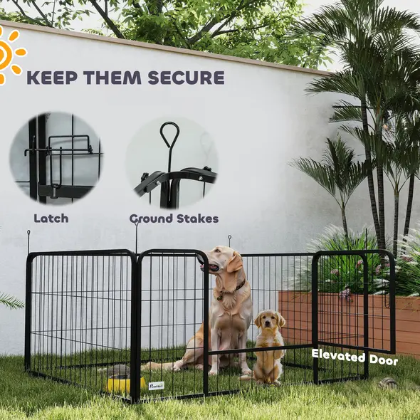 PawHut Steel Dog Whelping Box with Washable Whelping Pad, Wind-Resistant Cloth, for Small, Medium Dogs, 122 x 122 x 60cm - 9