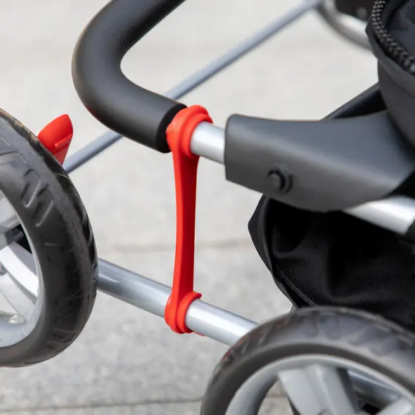 PawHut Pet Travel Stroller with Rain Cover, 4 Wheels Foldable Travel Carriage with Wheels Zipper Entry Cup Holder Storage Basket Black - 9