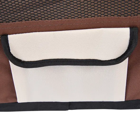 PawHut Portable Cat Dog Playpen Pet Puppy Rabbit Guinea Pig Pen Run Dia 90 x 41H cm Indoor & Outdoor Brown - 9