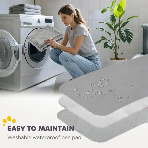 PawHut Steel Dog Whelping Box with Washable Whelping Pad, Wind-Resistant Cloth, for Small, Medium Dogs, 122 x 122 x 60cm - 6