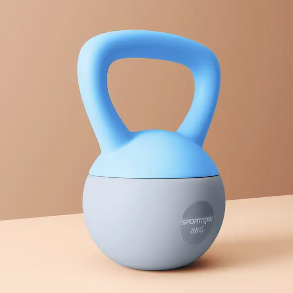 SPORTNOW 8KG Soft Kettlebell, Kettlebell with Non-Slip Handle for Home Gym, Weight Lifting, Strength Training, Light Blue/Grey - 7