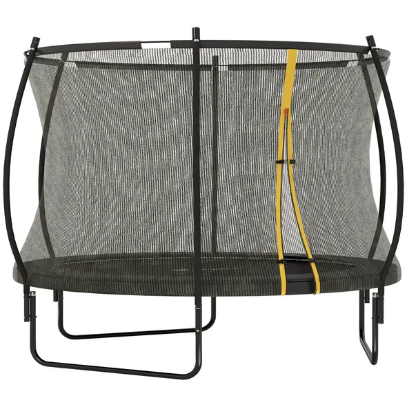 SPORTNOW 10ft Outdoor Trampoline with Enclosure Net, Spring Cover, Black - 1