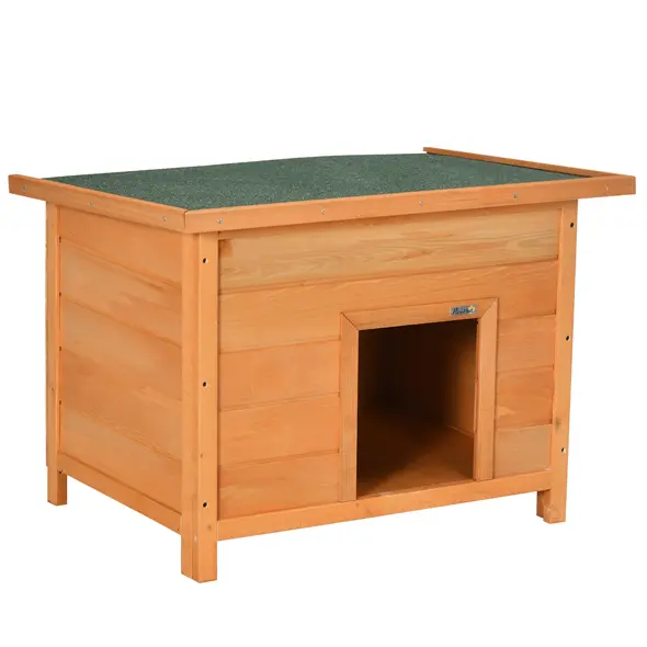 PawHut Wooden Dog Kennel Elevated Dog Pet House w/ Open Top 82W x 58D x 58H cm - 1