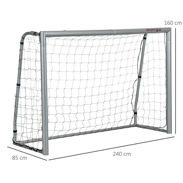 SPORTNOW 8ft x 5ft Football Goal, Set of 2 Football Net for Garden, Training Goal with Ground Stakes, Steel Frame - 3