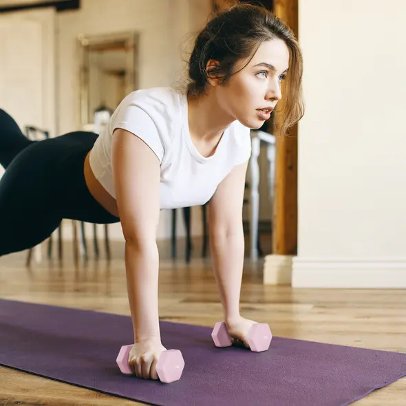 SPORTNOW 12kg Hex Dumbbells Set of 6, Hand Weights with Carry Case for Home Gym Strength Training, 2 x 1kg, 2 x 2kg, 2 x 3kg - 7