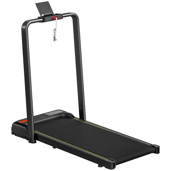 SPORTNOW Folding Walking Treadmill, Under Desk Walking Pad with Incline, Black - 1