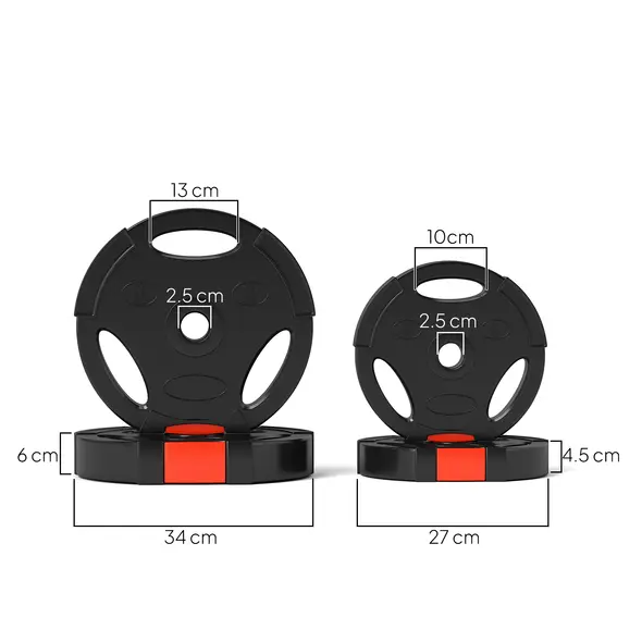 SPORTNOW Weight Plates Set, with Two 10kg and Two 5kg weights, Black - 3