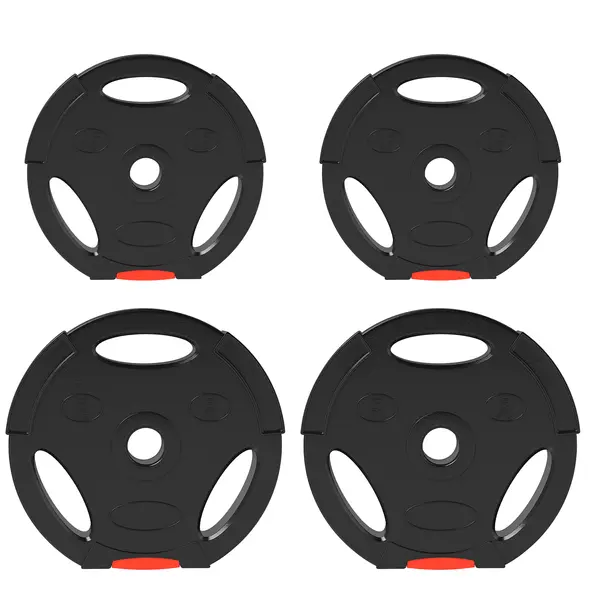 SPORTNOW Weight Plates Set, with Two 5kg and Two 2.5kg weights, Black - 1