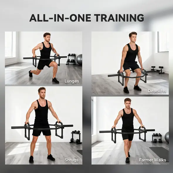 SPORTNOW Olympic Trap Bar, 2" Hex Barbell Bar with 300kg Capacity for Deadlifts, Shrugs, Squats and Farmer Walks - 7