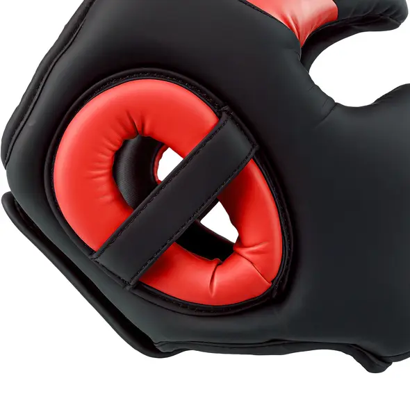 SPORTNOW Boxing Headguard w/ Adjustable Strap for Sparring, Kickboxing, MMA, Red/Black - 9