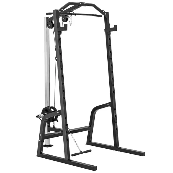 SPORTNOW Power Cage Power Rack with 15-Level Squat Rack, Cable Pulley System, Pull up Stand and Push up Stand - 1