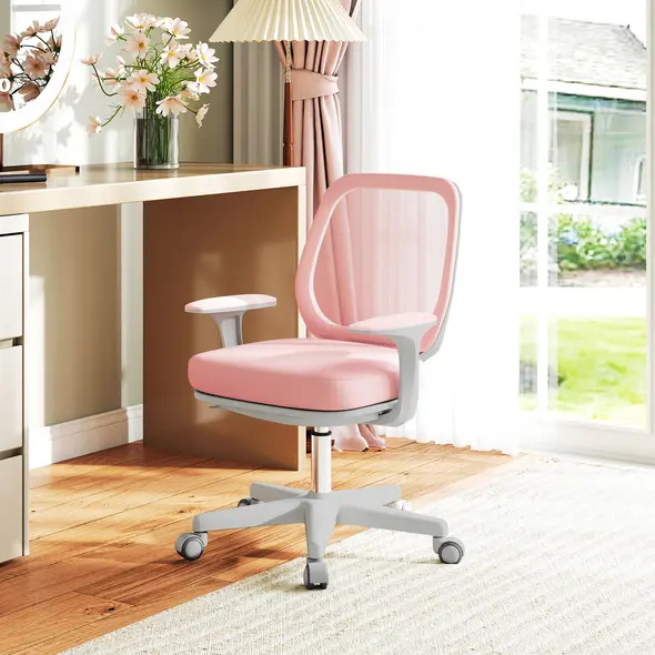 Vinsetto 44-56cm Mesh Back Office Chair - Pink - 8