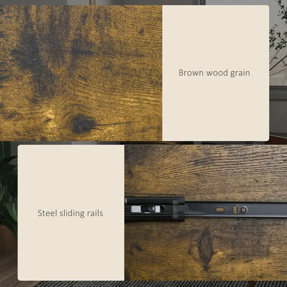 Vinsetto 2-Drawer file Cabinet, Industrial filing cabinets for Home, Hanging File Folders, Vertical Home Office Organizer for A4 Size, Rustic Brown - 7