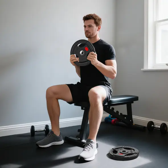 SPORTNOW Olympic Weight Plates, 2"/5cm Weight Disc Pair with Tri-Grips, 2 x 15kg Dumbbell Plates for Weightlifting and Strength Training Home Gym Fitness Workout, Black - 2