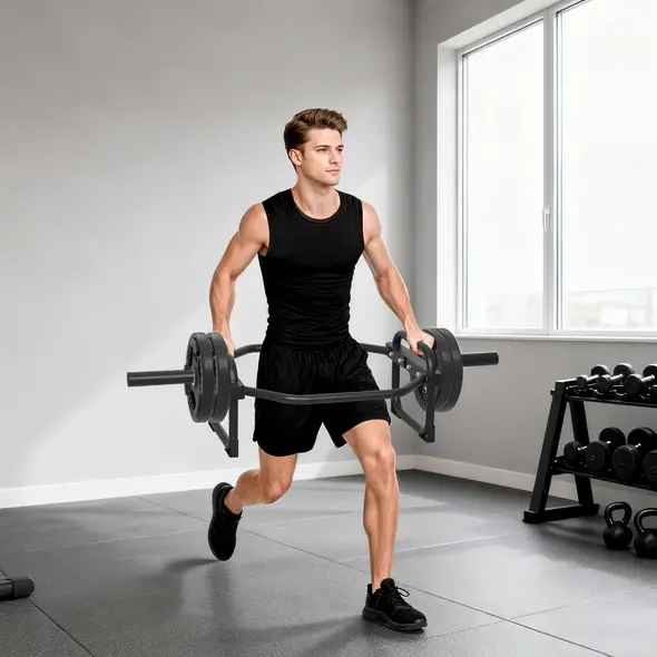 SPORTNOW Olympic Trap Bar, 2" Hex Barbell Bar with 300kg Capacity for Deadlifts, Shrugs, Squats and Farmer Walks - 8