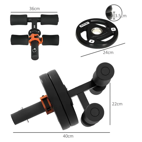 SPORTNOW Tib Bar with 2 x 5kg Olympic Weight Plates, Tibialis Trainer Calf Raise Machine for Shin Splints and Knee Pain Relief, for Home, Gym, Lifting and Strength Training - 3