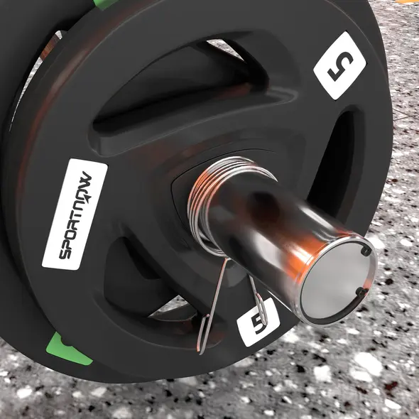 SPORTNOW Curl Bar with 30kg Weight Plates, Barbell Bar for 5cm Weight Plates, Home Gym Weight Lifting Bar, 120cm, 38kg - 9